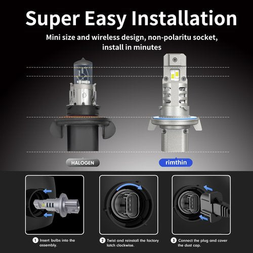 rimthin H13/9008 Fog Bulb, 6000K Cool White, Pack of 2