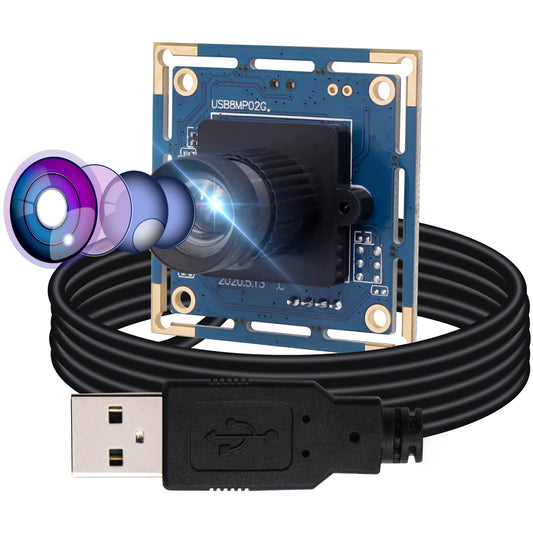 8mp USB Camera Module for Computer Wide Angle PC Camera 75degree No Distortion Lens Webcam Board Mini UVC USB2.0 Lightburn Camera IMX179 USB with Camera 4K USB Security CCTV Camera for Raspberry Pi