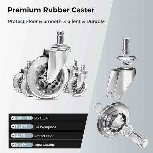 BEWISHOME Rolling Stool with Wheels, Adjustable Stool Heavy Duty 450lb, 360° Swive Rolling Chair for Massage Spa Medical Tattoo, PU Thick Seat Padding Salon Chair(Black) BYD01B