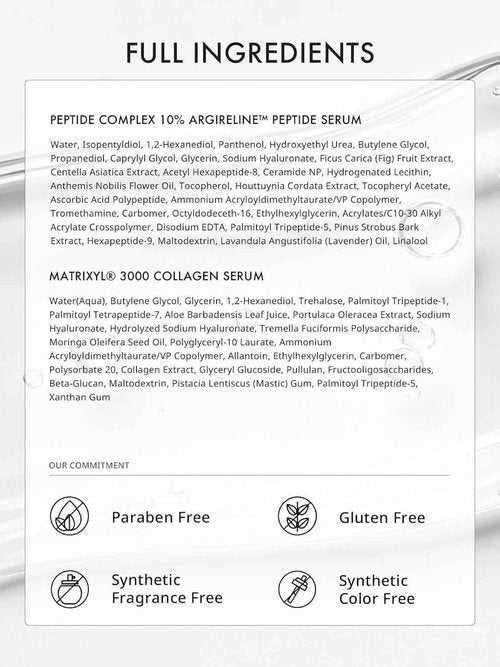 Depology Peptide Serum Duo, MATRIXYL® 3000 + Peptide Complex 10% Wrinkle Defense, Argireline™, Hydrating Face Serum Targets Dynamic Wrinkles