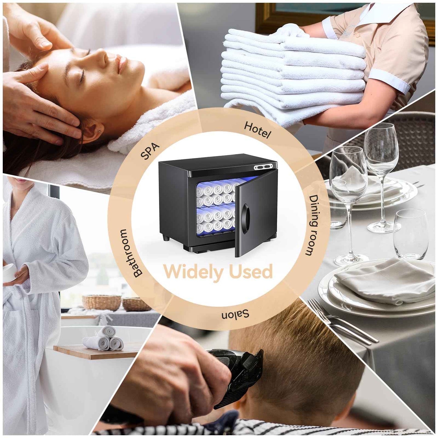 HYTOBP Hot Towel Warmer for Spa, Thermostatic Towel Heater, 2-in-1 Professional Mini Towel Warmer, Beauty Salon and Spa Towel Warmers for Facial.(20L-Black)