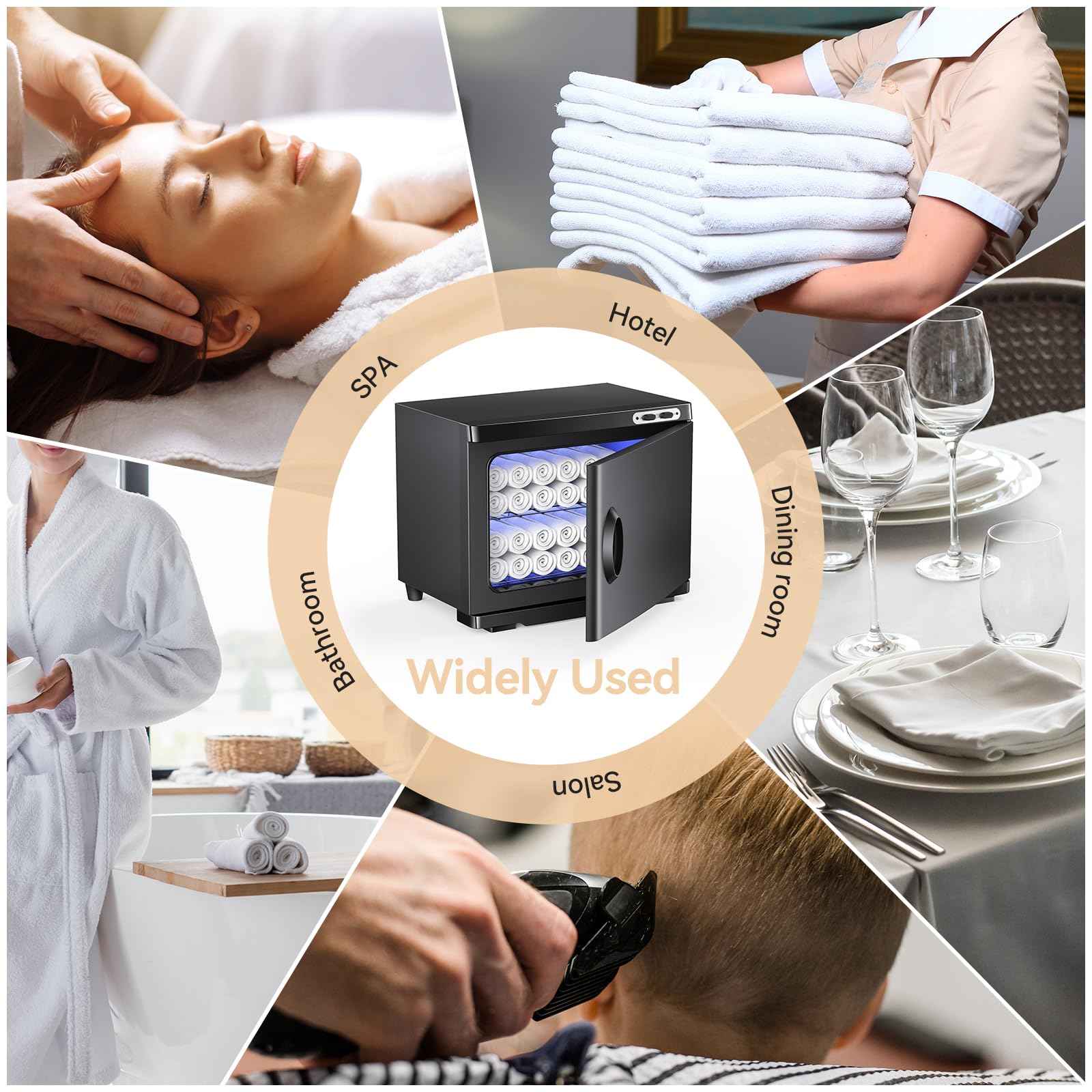 HYTOBP Hot Towel Warmer for Spa, Thermostatic Towel Heater, 2-in-1 Professional Mini Towel Warmer, Beauty Salon and Spa Towel Warmers for Facial.(20L-Black)