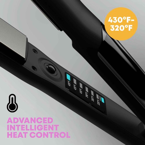 Revamp Progloss MoistureCare 1.25-Inch Flat Iron Hair Straightener – Steam Hair Straightener with Keratin, Argan & Coconut Oil Infused Ceramic & Ionic Floating Plates, Easy to Use with Auto-Off