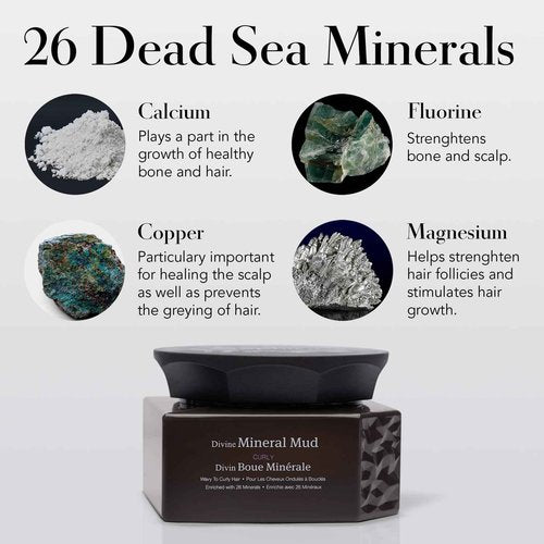 Saphira Divine Mineral Mud for Curly and Wavy Hair, Hair Moisturizer and Deep Conditioning Hair Mask for Shine and Bounce, Sulfate-Free, Paraben-Free, Vegan, 8.5 Ounce