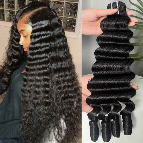 Lemoda 28Inch 1PC/lot Burmese Loose Deep Wave Curly Virgin Human Hair Bundles Spriral Curly Ends Top Quanlity Unprocessed Raw Human Hair Extensions