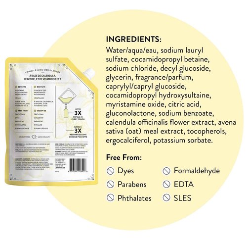 J.R. Watkins Gel Hand Soap Refill Pouch, Scented Liquid Hand Wash for Bathroom or Kitchen, USA Made and Cruelty Free, 34 fl oz, Lemon, 6 Pack