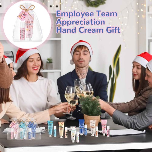 Dansib 48set/192pcs Best Team Ever Gifts Christmas Bulk Gifts for Coworkers Women Employee Appreciation Gift Christmas Party Favors Xmas Stocking Stuffers Items Travel Hand Lotion and Lip Balm Set