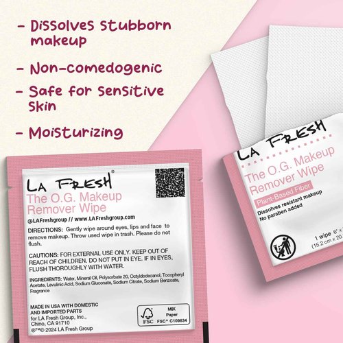 La Fresh Makeup Removal Facial Cleansing Wipes, Waterproof, 200 Count, Skin Care Travel Essentials