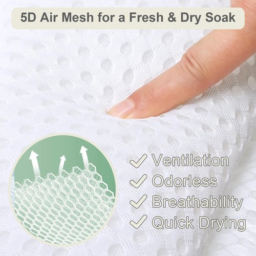 Luxury Spa Bath Pillow, Thick Full Body Cushion with Laundry Bag, Non-Slip Memory Foam for Head, Neck, Back Support, Ideal Women's Soaking Tub Gift