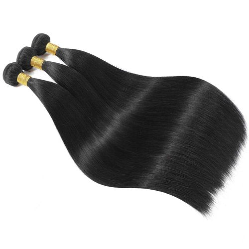 NROOEAY Straight Bundles Human Hair 26 inch 100% Unprocessed Brazilian Straight Hair Bundles 12A Retain the Intact Cuticle, Long Lifespan