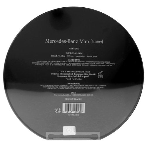 Mercedes-Benz Man Intense Giftset - EDP Spray and Deodorant Men for Everyday Wear - Alcohol-Free Deodorant Stick - Woody Spicy Mens Cologne - 2 pc