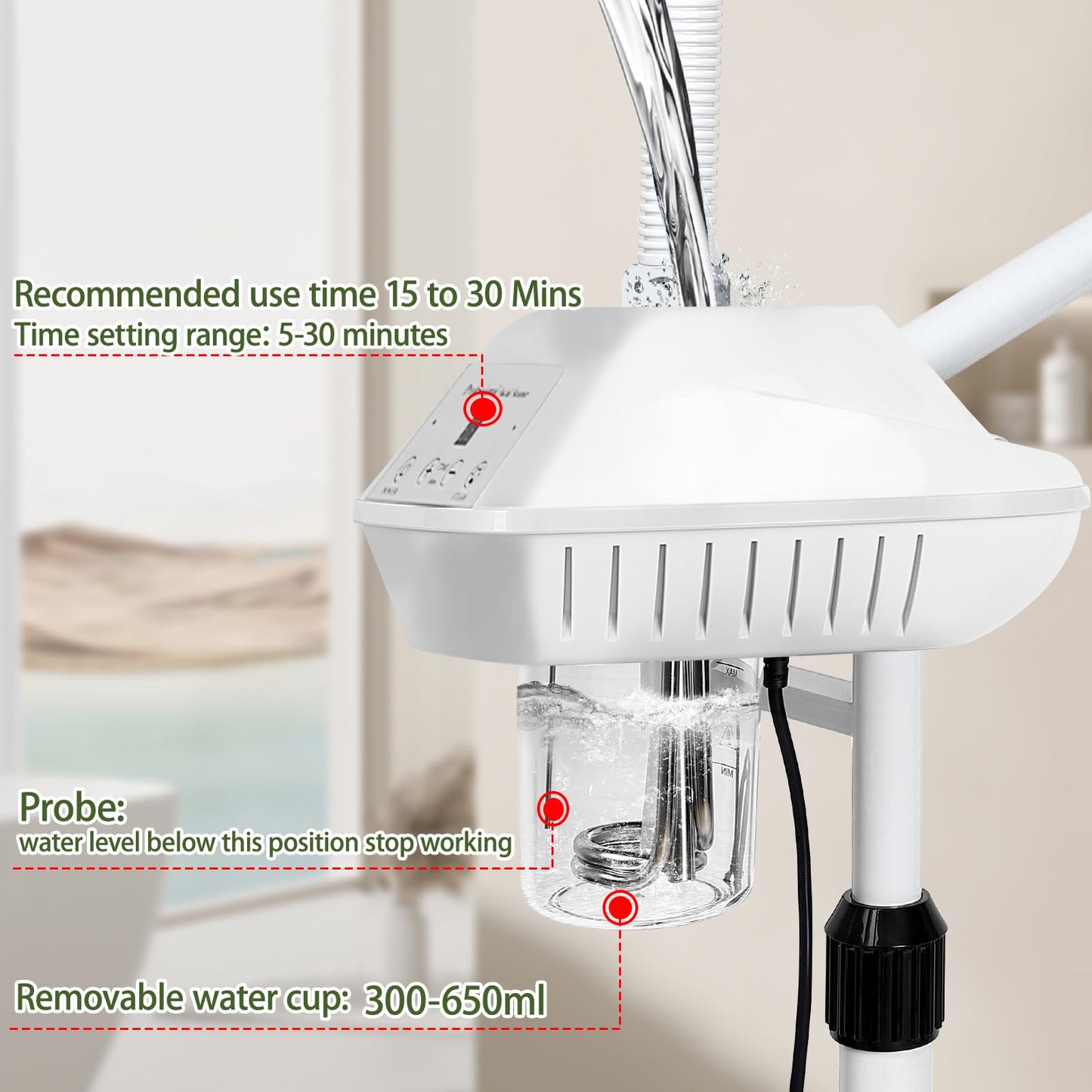 Professional Facial Steamer for Deep Hydration,2in1 Ozone Face Steamer with 5X Magnifying Lamp,Suitable for Home Use or Beauty Spa Deep Cleansing and Hydration