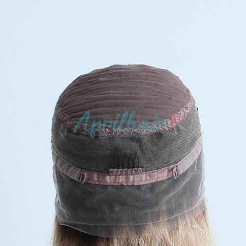 Aprilhair Pre-plucked Ombre #1B/27 Dark Root Honey Blonde 360 Lace Frontal Wigs Straight Glueless 150% Density Brazilian Virgin Human Hair With Baby Hair Full And Thick (10 Inch)