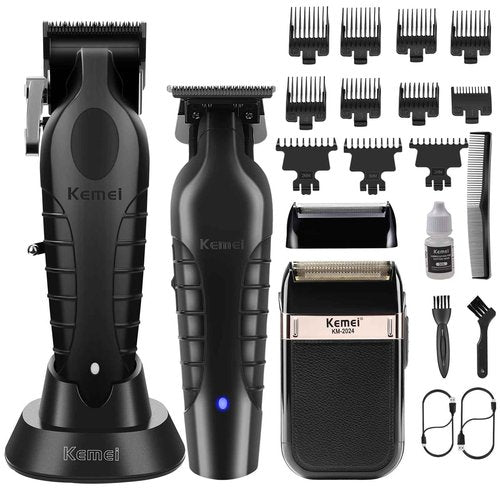 KEMEI Professional Hair Clipper, Hair/Beard Trimmer, Eletric Shaver Set for Men, Cordless Beard Trimmer, Rechargeable Barber Clippers, USB Fade Clipper Haircutting Kit, KM-2299, KM-2296, KM-2024