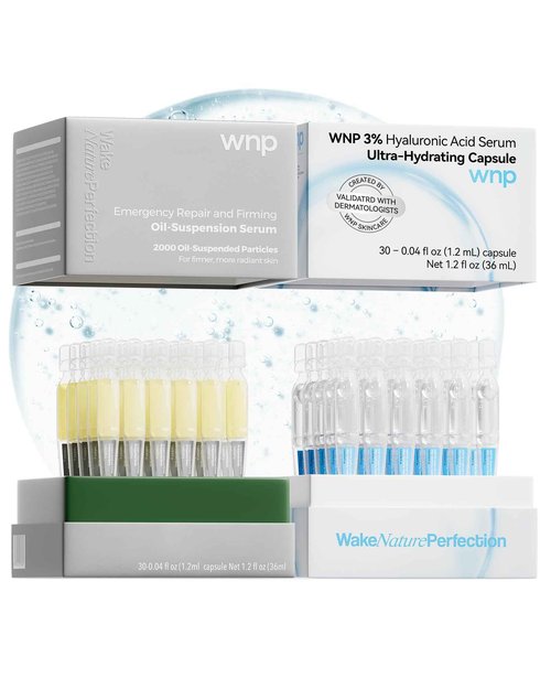 WNP serum set: Ultra Hydrating Serum 3% 4D Hyaluronic Acid +Emergency Repair Firming Oil-Suspension Serum Hydrating+Skin Repair|Single-Use Vials Skincare for Sensitiveskin 72ml