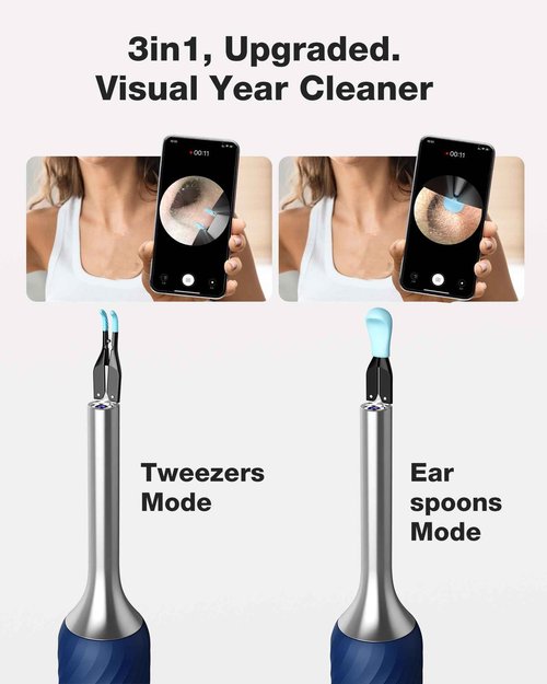 Highdas Ear Wax Removal Endoscope Otoscope, Earwax Remover Tools, Scope, with 1080P FHD Camera, 6 Led Lights, Wireless Connected, Compatible with iPhone, iPad, Android Smart Phones & Tablets
