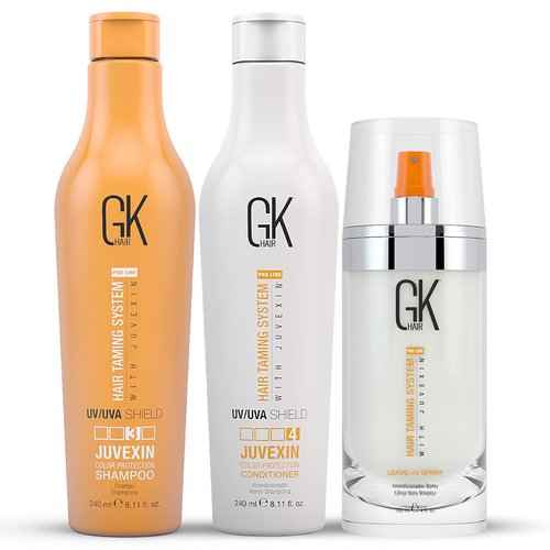 Global Keratin GK HAIR Shield Shampoo and Conditioner Duo (240ml/ 8.11 fl. oz) | Leave in Conditioner Spray (120ml/4 fl. oz)