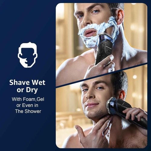 GDKLXL Rechargeable Electric Razor for Men: IPX6 Waterproof Shaver - 1.5H Fast Charge, 4D Flex Precision Blades with Pop-Up Trimmer - Gentle on Sensitive Skin, Perfect for Travel