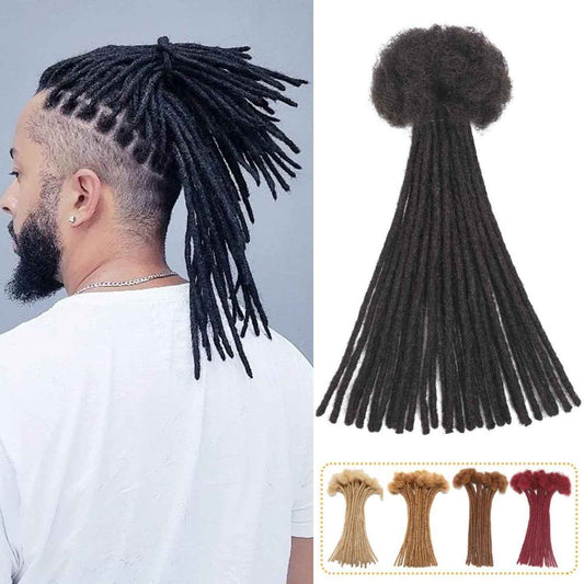Loc Extensions Human Hair 60 Strands 0.4 cm 10 Inch Dreadlock Extensions Human Hair Loc Extensions Dreads Extensions for Men Women Kids Real Human Hair Locs 1B Natural Black Handmade Permanent Locs