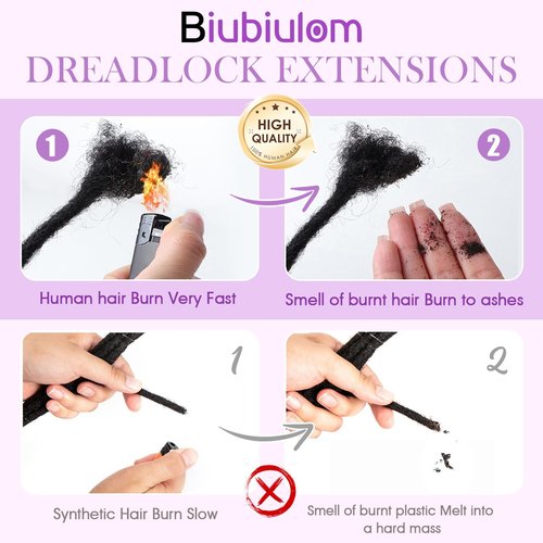 Loc Extensions Human Hair Dreadlock Extensions for Men/Women 100% Real Human Hair Permanent Dreadlock Extensions Locs Extensions Human Hair Can Be Dyed (0.6cm#27, 12inch/30strands)