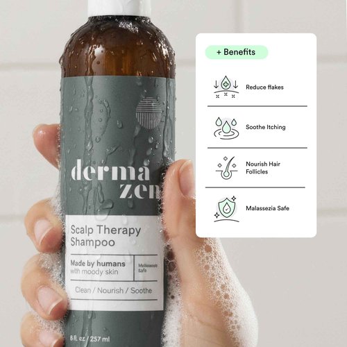 Dermazen Cleansing Scalp Therapy Shampoo for Seborrheic Dermatitis, Reduce Flakes, Soothe Itching and Improve Scalp Health
