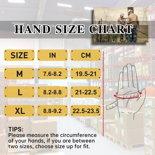 HANDLANDY Work Gloves for Men & Women, Utility Mechanic Working Gloves Touch Screen, Flexible Yard Work Gloves