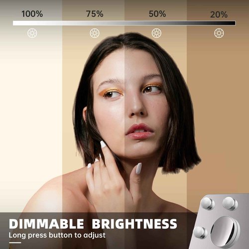 MINISO Vanity Mirror with Lights and Bluetooth Speaker- 11.4" x 13.8" Hollywood Makeup Mirror with 3 Color Lights, Smart Touch Control, 360°Rotation,Rounded Rectangle White Frame
