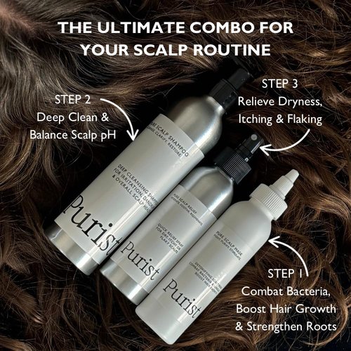 Dandruff Care Trio – Mask, Shampoo & Spray – Antibacterial Deep Cleansing & Hydration for Dry, Itchy, Flaky Scalp – Supports Hair Growth & Scalp Health – Natural, Sulfate-Free, Paraben-Free, Vegan