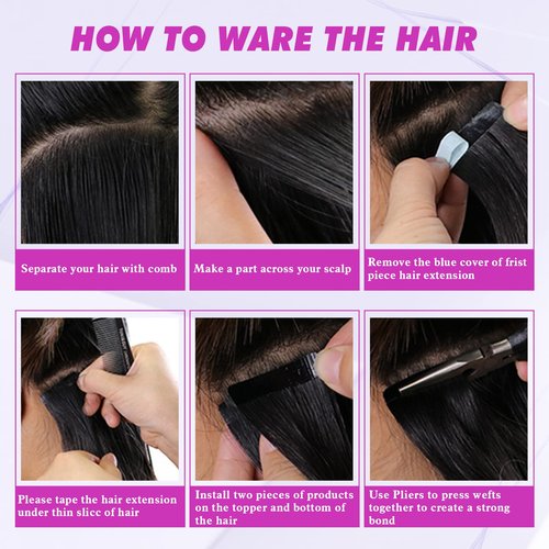 Tape in Hair Extensions Human Hair Burgundy Hair Extensions 22 Inch Glue in Brazilian Hair Double Sided Tape in Extension 20pcs Adhesive Tape ins Thick End 50g(22",#99J,50g)