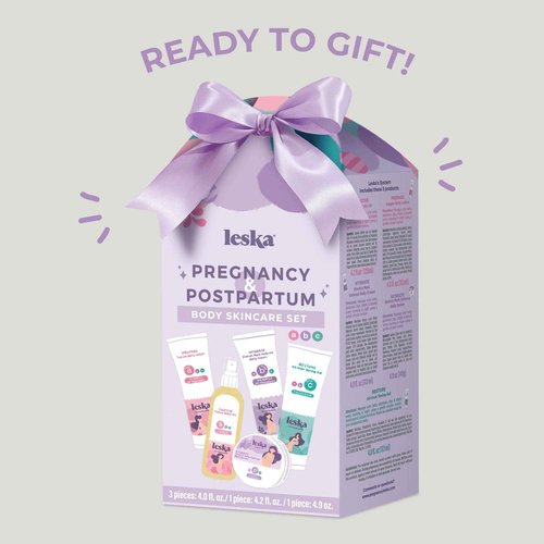 Leska Maternity Gift Set | Belly Lotion, Belly Oil, Stretch Mark Defense Cream & Belly Butter, Toning Gel | All-Stages Skincare for Pregnancy & Postpartum | New Mom Gifts (Set of 5, 4-4.93oz each)