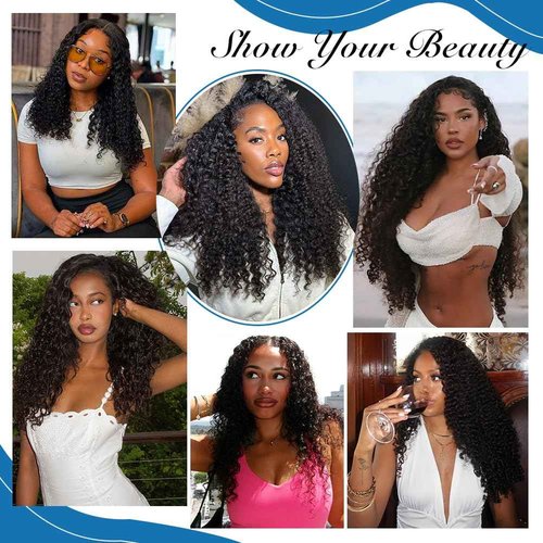 Curly Human Hair Bundles Burmese Curly Bundles Human Hair 100% Unprocessed Wet And Wavy 3 Bundles（16 18 20 Inch）with Spiral End 14A Water Wave Bundle Quick Weave Hair for Women Natural Black