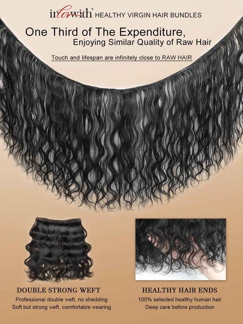 inlovwith Body Wave Bundles Human Hair, 100% Unprocessed Brazilian Virgin Hair, Selected Healthy Human Hair Bundles for Women(3 Bundles, 18 20 22 Inches)