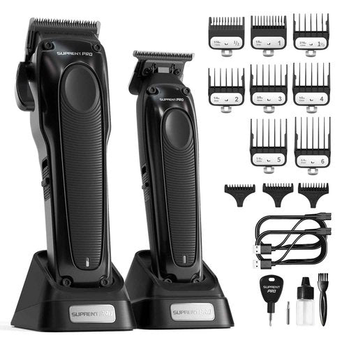 Professional Hair Clippers for Men - Detachable Blade with Power Compensator Motor - Cordless Hair Trimmer Set for Barbers with Charging Base - Premium Hair Clipper Kit - Gift for Men