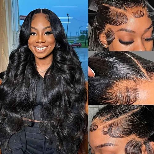 virginess 13x4 Body Wave Lace Front Wigs Human Hair Pre Plucked 180% Density HD Transparent Lace Frontal Wigs Human Hair for Women Glueless Wigs Human Hair With Baby Hair 22 Inch
