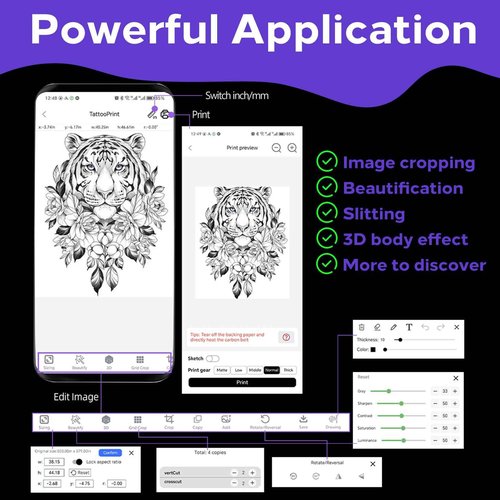 Usiriy Tattoo Stencil Printer Portable Tattoo Stencil Transfer Machine Copier Thermal Tattoo Copier Machine Mini Tattoo Printer