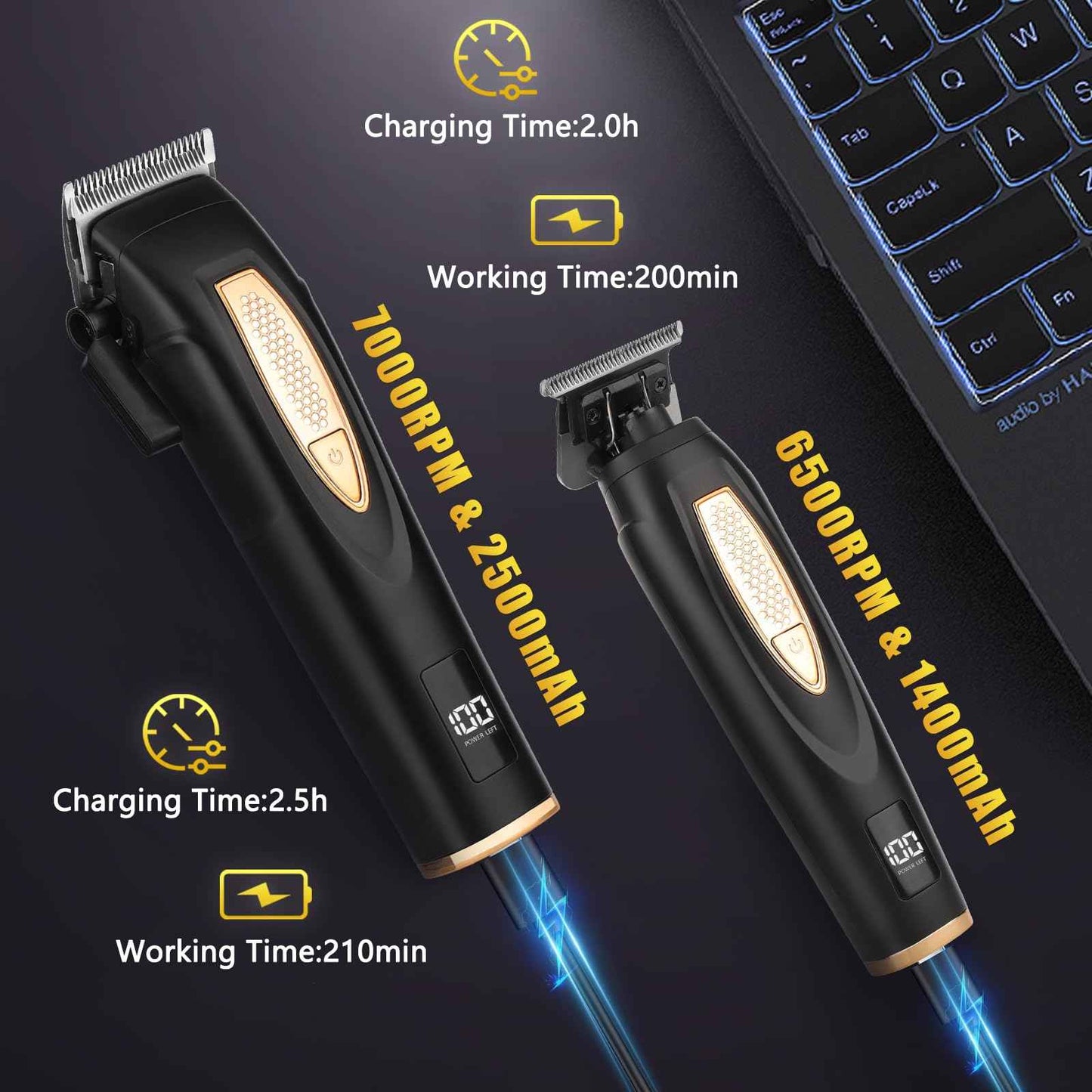 GSKY Mens Hair Clipper, Hair Cutting Kit, Beard Trimmer for Men, Foil Shavers, Hair Trimmer Barber Clippers Set, Mens Clippers and Grooming Set, Barber Trimmers Professional, Beard Shaver for Men