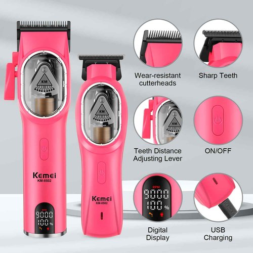 KEMEI Professional Hair Clippers Set for Men, Electric Clippers Kit and Trimmers Set, Cordless Haircut Clippers, Rechargeable Hair Cutting Tools with LED Display, Gifts for Men