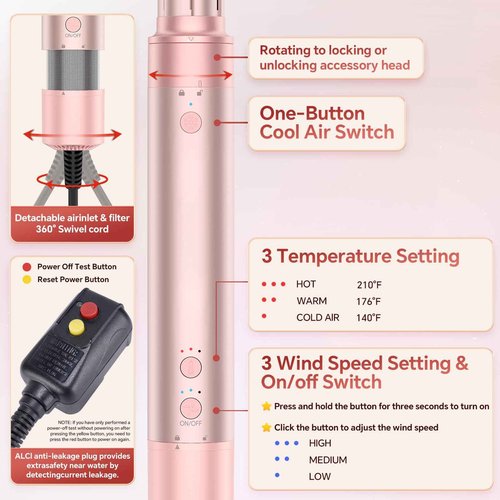 HydraStyl 5 in 1 Hot Air Styler, Hair Dryer Brush with Auto Wrap Curler, 110,000 RPM High-Speed Blow Dryer Styler, Frizz-Free Styling for All Hair Types-Straight, Wavy & Curly, No Heat Damage, 1200W