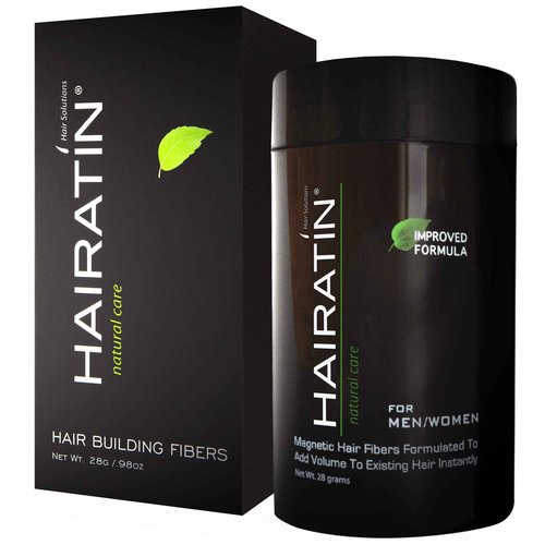 HAIRATIN Building Fibers for Thinning Hair, Dark Brown, 28G - Achieve Fuller, Natural Looking Results, Instantly Conceals Hair Loss in 10 Seconds, Thickener & Bald Spot Cover Up for Men & Women