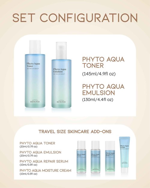 Beyond Skincare Gift Set (11.3fl oz) - Vegan Formula Korean Skin Care. Toner & Lotion for Hydration, Soothing. Hyaluronic Acid, Tree Sap Complex.