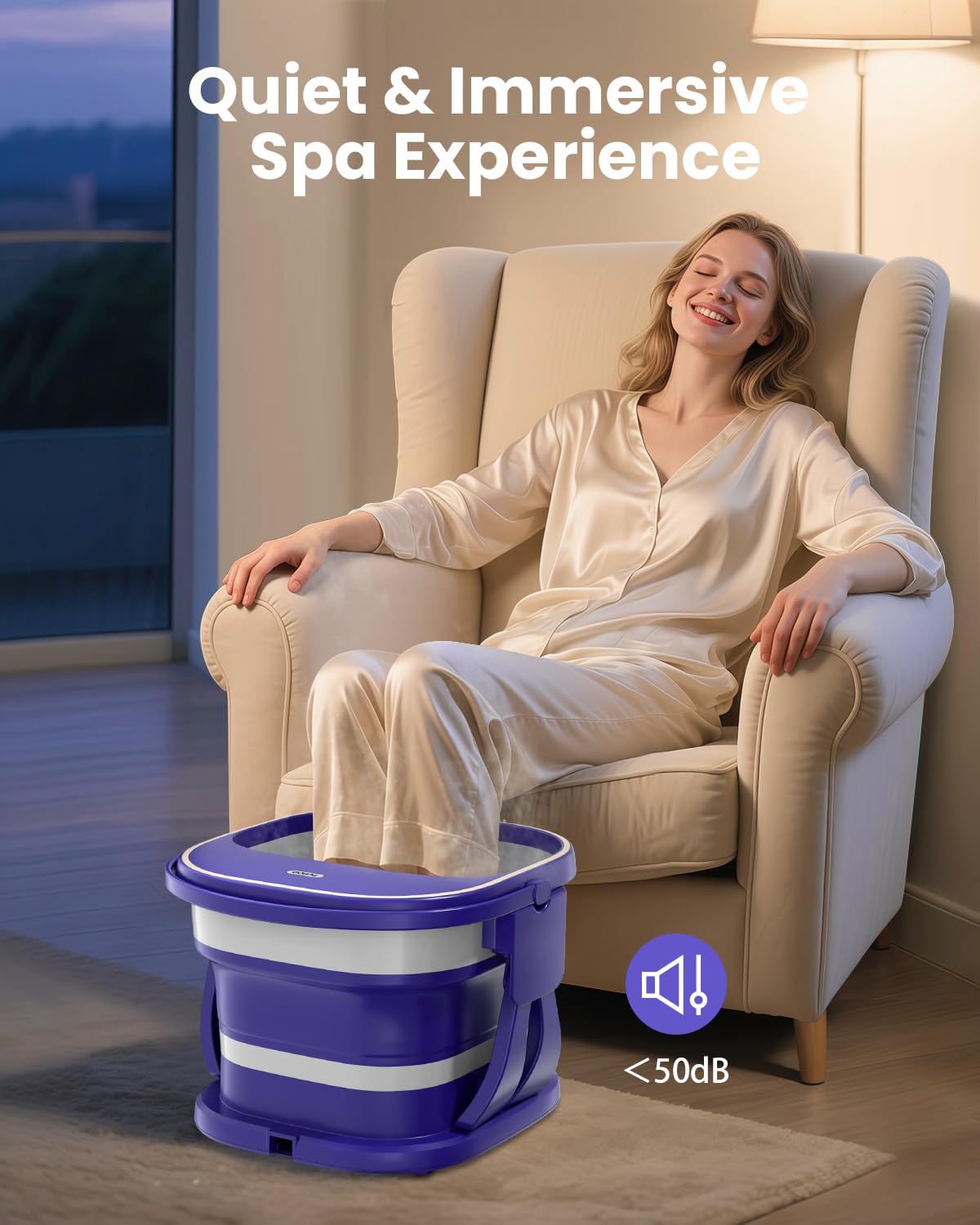 Puboo Collapsible Foot Spa Bath Massager with Heat, 95-115°F Precise Temp Control, Motorized Massage Rollers & Acupressure, Heated Foot Bath Soak Tub, Fits US Men’s Size 11, Gift for Christmas