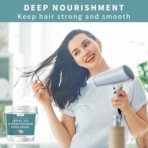 5.2 lb BTMS 50 Conditioning Emulsifier for Making Leave-in Conditioner, Premium BTMS 50 Conditioning Emulsifier Granules, Higher Activity than BTMS 25, Suitable for Making Lotions, Shampoos and More