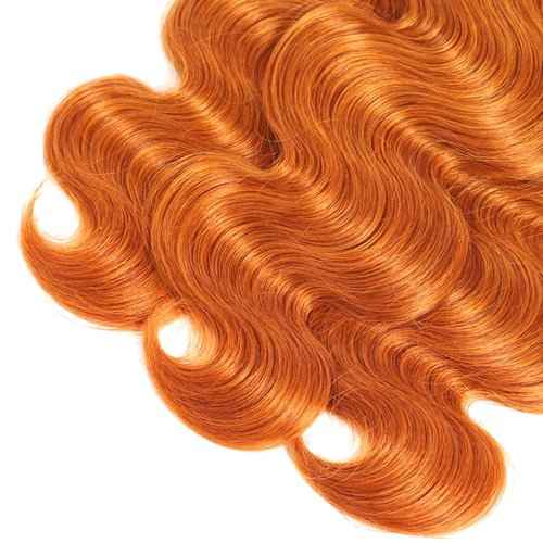 350 Body Wave Bundles Human Hair Ginger Bundle 18 20 22 inch Color 350 Ginger Orange Body Wave Bundles 300g