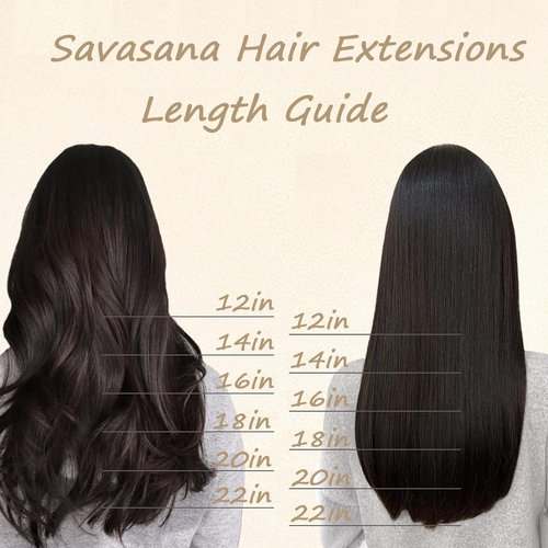 Savasana Clip in Hair Extensions Real Human Hair Straight 7 Pcs Long Black Hair Extensions Double Weft Thick Natural Black 20 Inch 120g