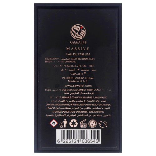 Massive by SWISS ARABIAN - Woody and Spicy Scent Notes - Long Lasting and Addictive Masculine Fragrance - A Seductive Signature Aroma - The Luxurious Scent Of Arabia - 2.7 oz EDP Spray