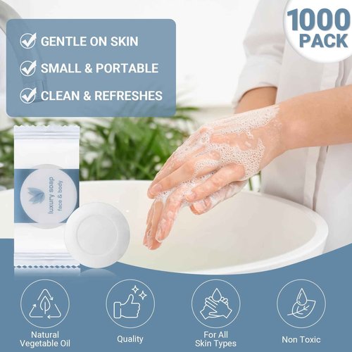 Kacctyen 800 Pcs 0.35oz Mini Bar Soap Bulk Individually Wrapped Bulk Hand Hotel Soap Bars Travel Size Toiletries for Guest Hotel Bathroom Vacation Rentals