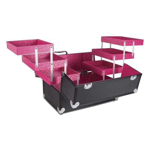 Caboodles Primped & Polished 6 Tray Train Case, Dark Gray, 5.6 Pound