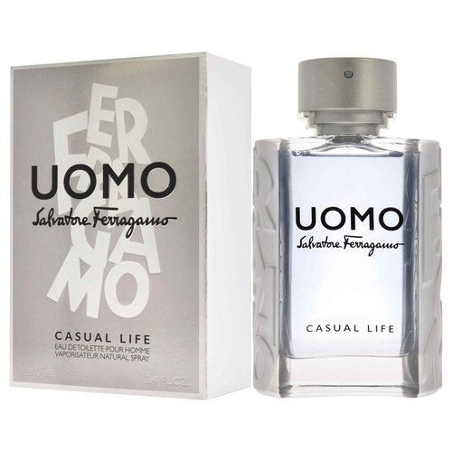 Ferragamo Uomo Casual Life Eau de Toilette Pour Homme, Cologne Spray for Men, 3.4 Fl. Oz.