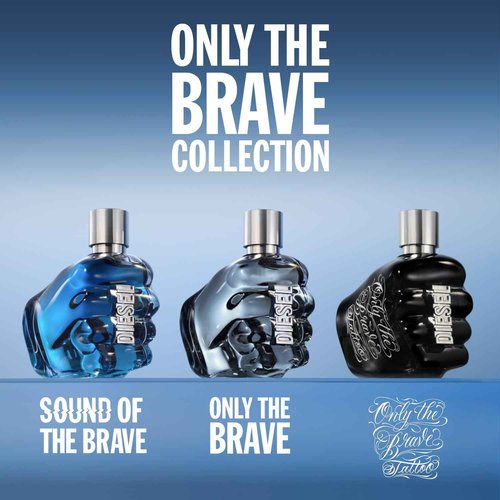 Diesel Sound of the Brave 2 PC Fragrance Gift Set for Men - 1.7 Fl Oz Eau de Toilette Spray & 3.4 Fl Oz Shower Gel - Notes of Bison Grass Accord, Amber Woods & Juniper Essence