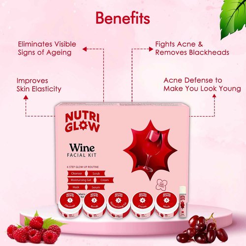 Nutriglow Wine Facial Kit For Radiant Glow, All Skin Types- 250g+10ml